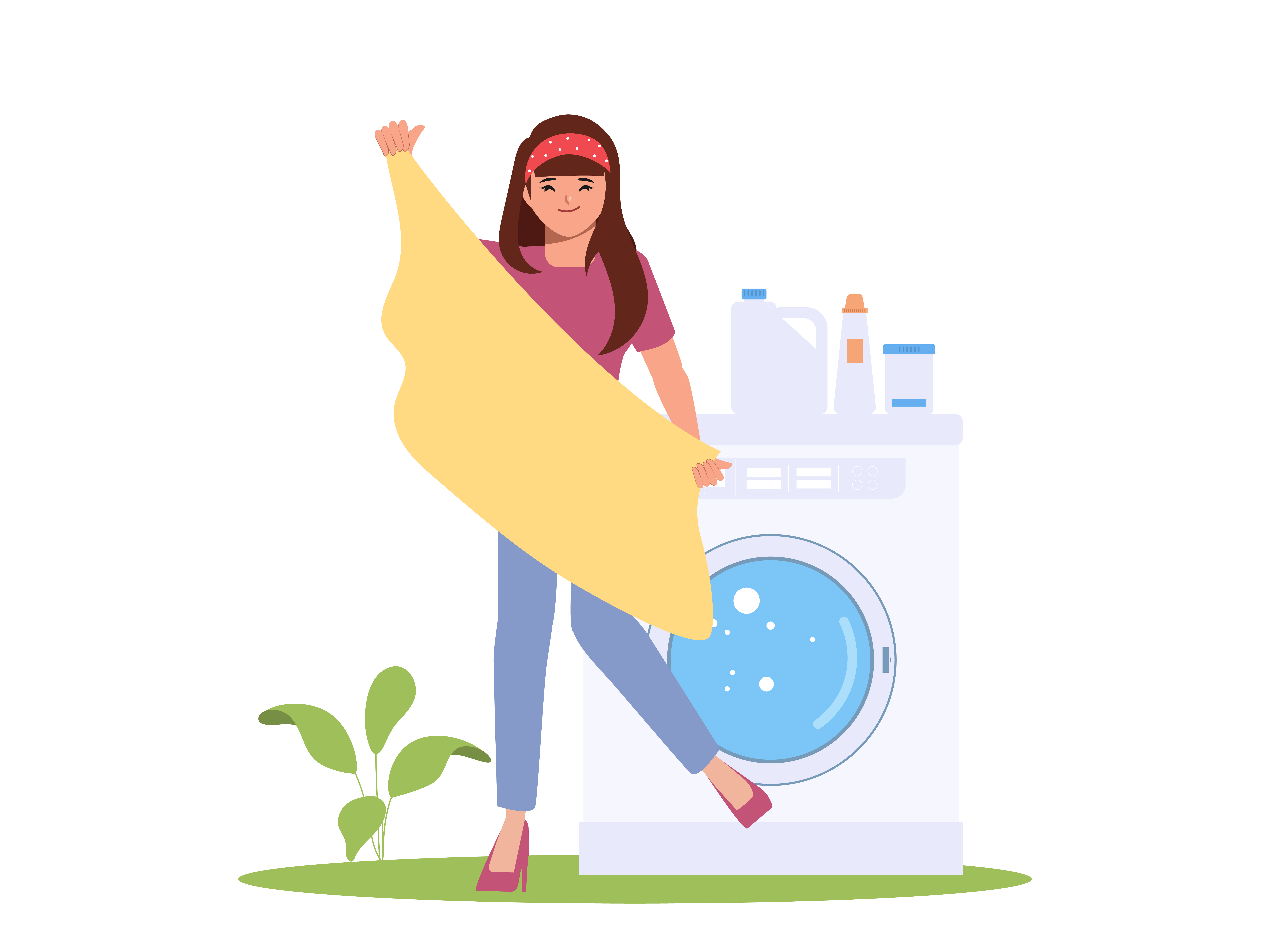 Ilustração de lavagem de roupas
